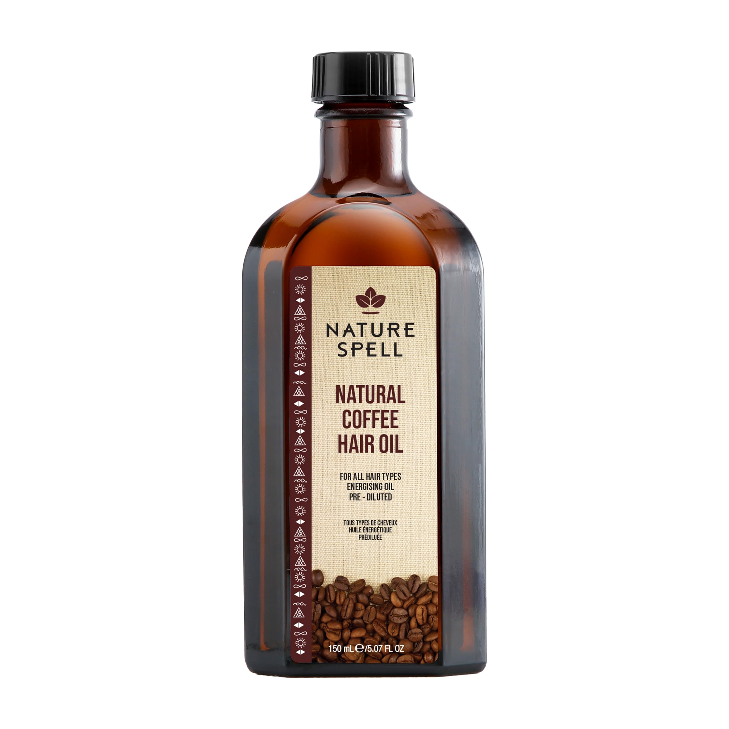 Nature Spell Coffee Oil for Hair, Pre-Diluted Oil Helps Refresh Limp Strands & Enhance Shine, For All Hair Types, Vegan, 150ml