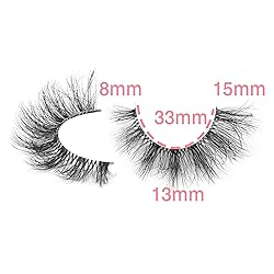 FANXITON Mink Lashes with Clear Band Fluffy 15 MM