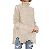 MixShe Womens Sweaters Fall Fashion Clothes Long Sleeve Tops Casual Turtleneck Shirts Ladies Trendy Cozy Pullover Sweatshirt