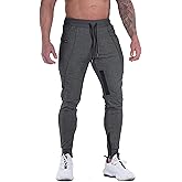 MAIKANONG Mens Joggers Pants Tapered Sweatpants Casual Gym Training Workout Pants Slim Track Pant with Zipper Pockets
