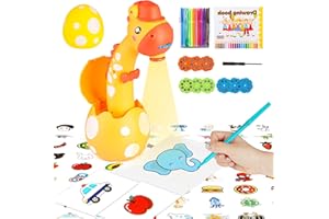 RNGODO Drawing Projector for Kids, Trace and Draw Projector Toy for Toddler Girls & Boys, Learning Art Children Drawing Projection with 72 Stencils and 12 Markers and 1 Art Book