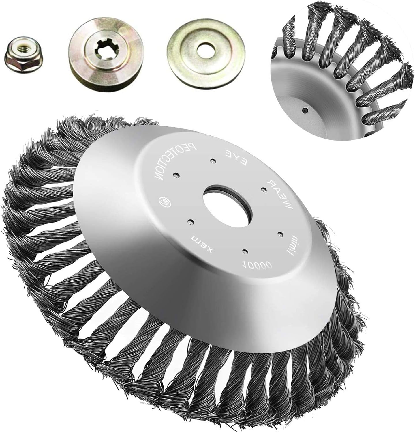 8 Inch Steel Wire Brush Cutter Trimmer Head, Replacement Garden Grass