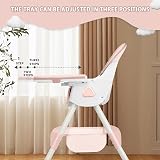 UBRAVOO 3-in-1 Baby High Chair Foldable Pink Dining Chair Tray Toy Rack view 2