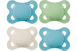 MAM Original Matte Baby Pacifiers, Binky for Boys 0-6 Months, BPA-Free Silicone Nipple, Easy to Clean, Best for Newborn Babies, Developed with Medical Experts, 4 Count Binkies