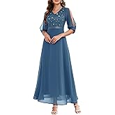 Wedtrend Women's Sequin Dresses Sparkly Glitter Dress Split Sleeves Formal Dresses Maxi Evening Dress
