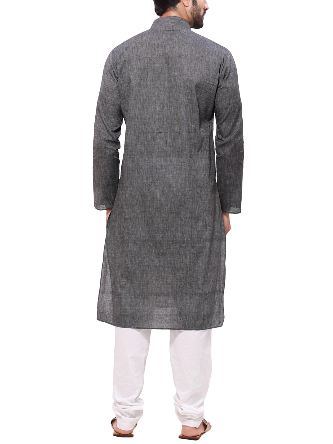 rg designers men's handloom gray kurta pyjama