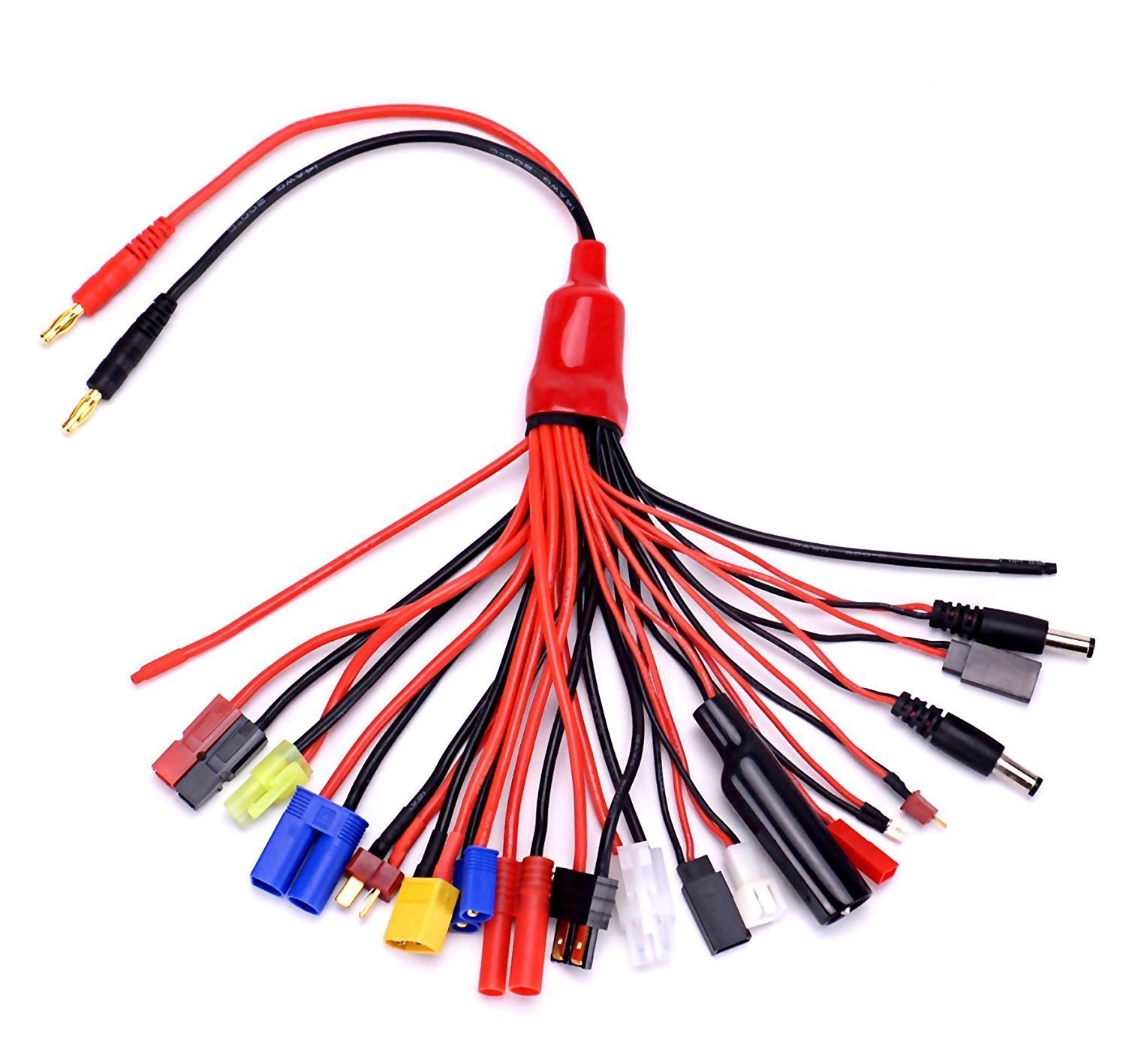 YUNIQUE GREEN-CLEAN-POWER - 19-in-1 Banana Plug Charger Cable Adapter for Rc | Compatible with DJI Tello, Radiofly Space Kondor, Battery 7.4v 1200mah | Multifunction, Multicolor, Plastic