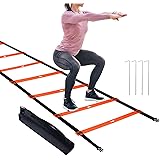 HAPDEN 12 Fixed Rungs Agility Ladder with Stakes, Footwork Equipment Speed Training Ladder for Exercise Fitness