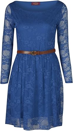 long sleeve floral skater dress