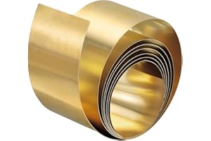 uxcell Brass Sheet Roll, 2000mm x 30mm x 0.3mm Brass Foil Roll Brass Strip for Crafts, Electrical Repairs, Grounding