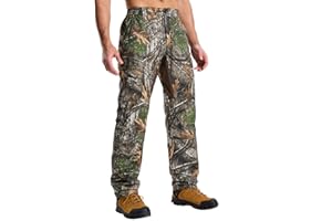 LOOGU Camo Hunting Pants for Men Water-Resistant Quiet & Matte Turkey Hunting Camo Pants for Men with 6 Pockets