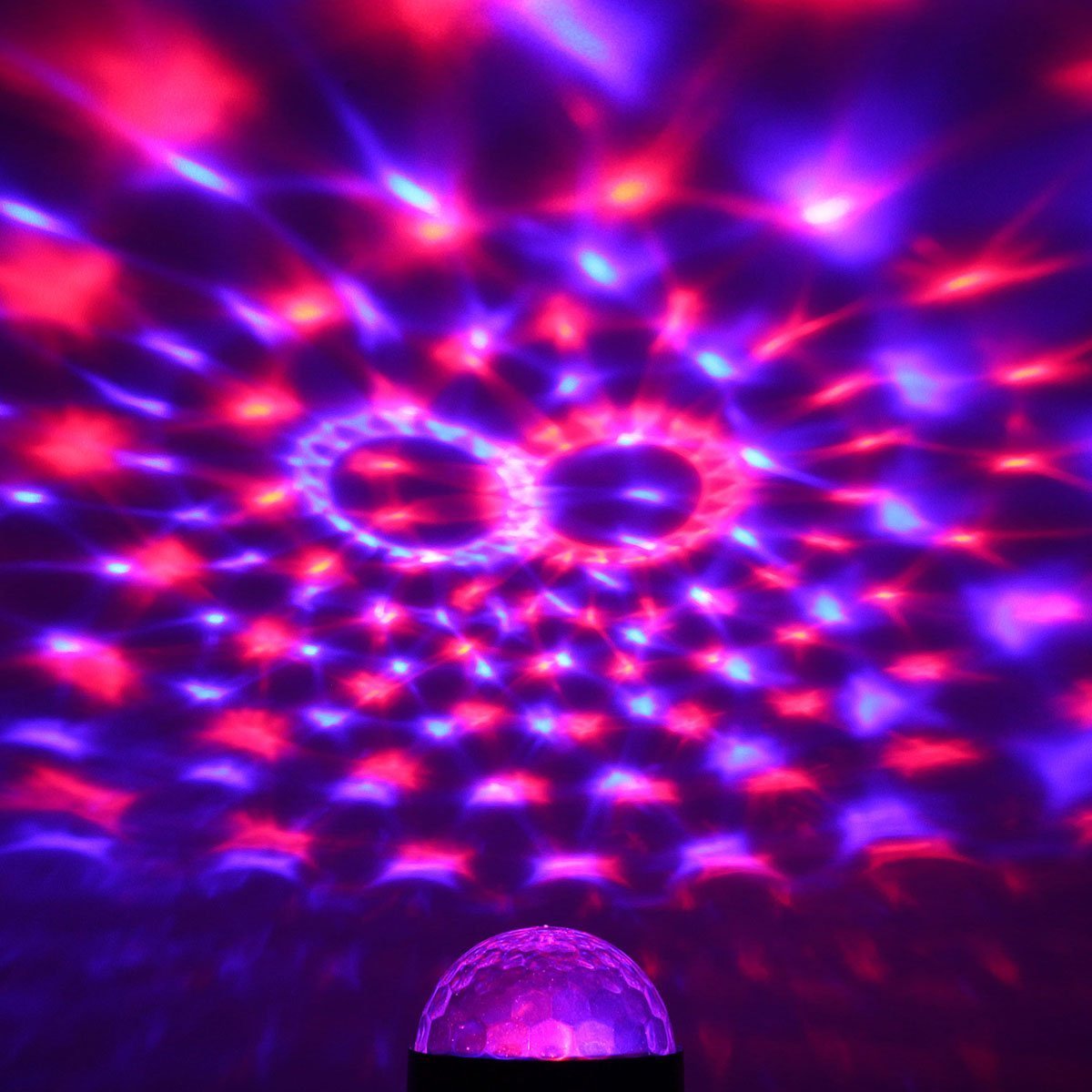 [Upgraded]DJ light Sound Activated Party Lights Disco Ball, Renoliss Strobe Club lights Effect Magic Mini Led Stage Lights For Christmas Home KTV Xmas Wedding Show Pub - RGB 3W 7Color