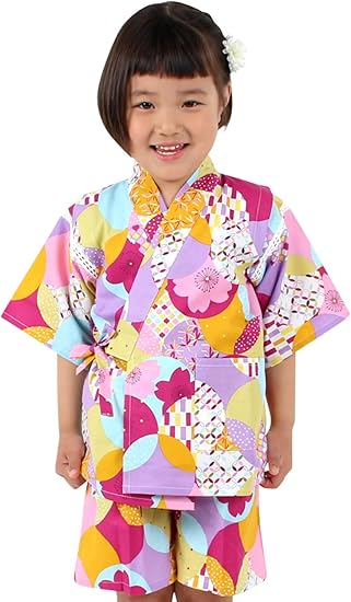 Amazon 甚平 女の子 七宝小紋 キッズ 子供服 日本製 パープル 110サイズ 着物 浴衣 通販
