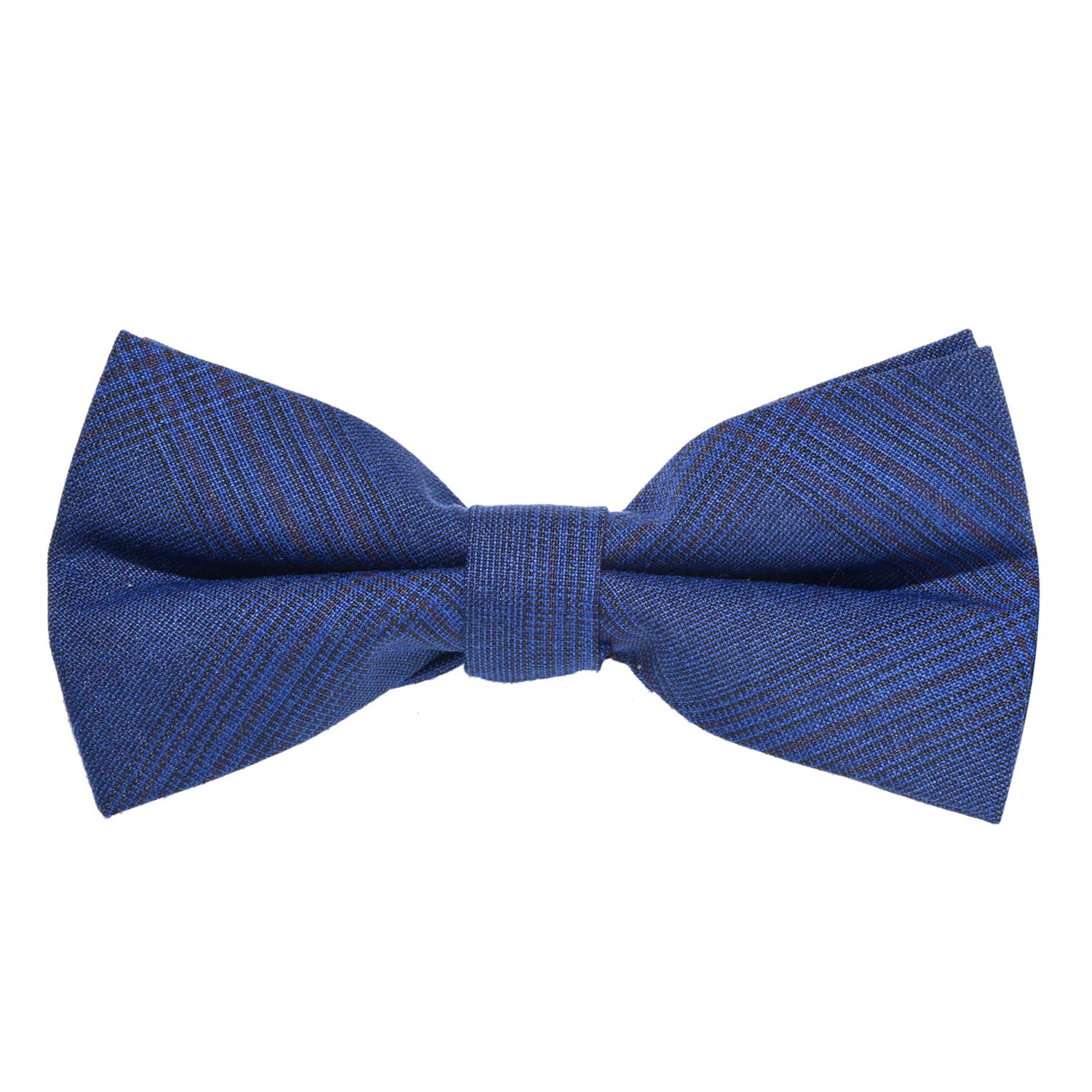 MASADA corduroy bow tie blue plaidwith black stripes - men's accessory in vintage look, continuously adjustable, handmade with hook closure - 12 x 6 cm