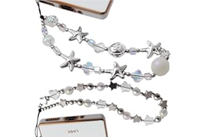 CMVFYL Beaded Camera Wrist Strap, Cute Phone Charms Strap, Pearl Bracelet Wrist Strap, Phone Keychain Decoration for Wallet AirPods