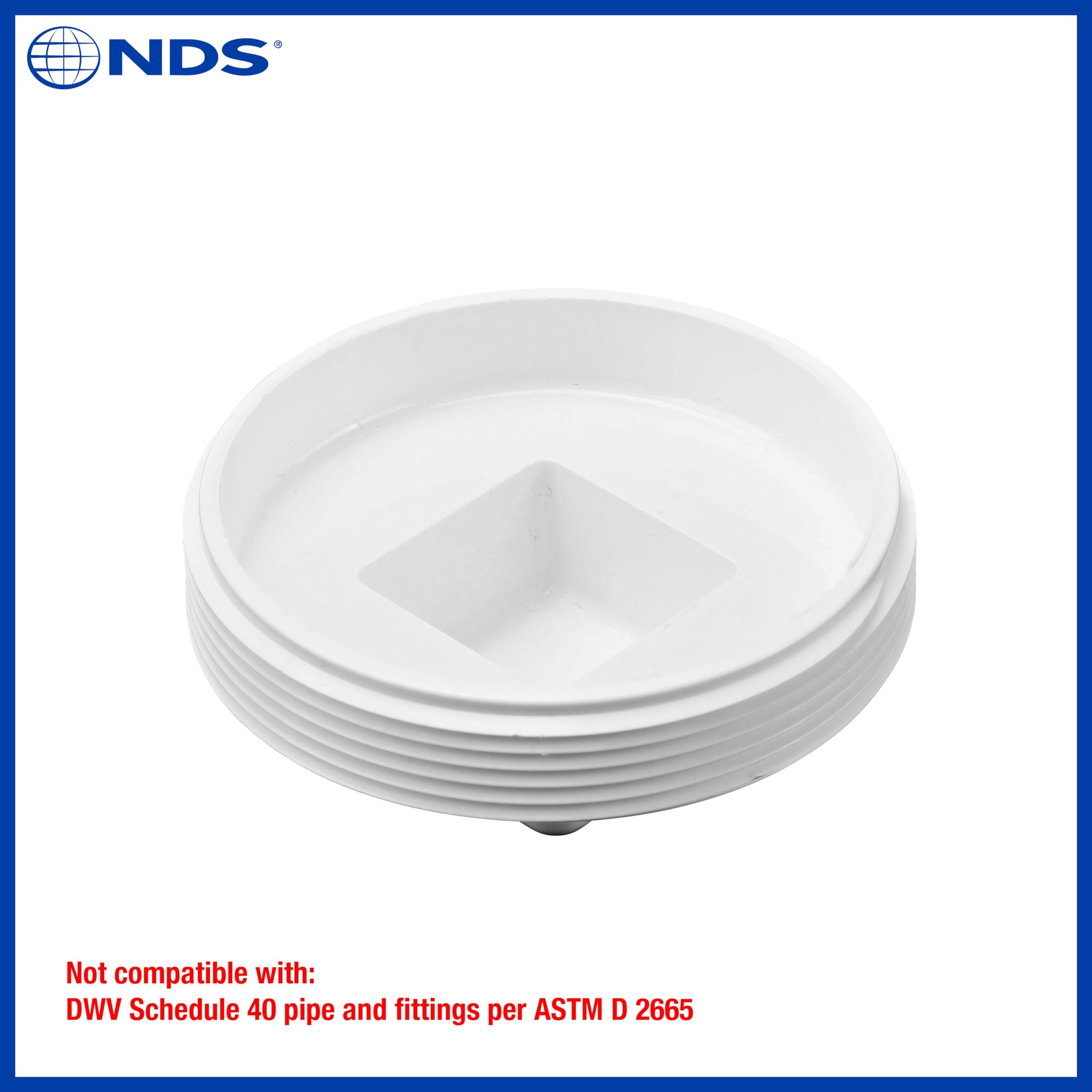 NDS 41P8 PVC S&D Cleanout Plug, with 4-Inch MPT