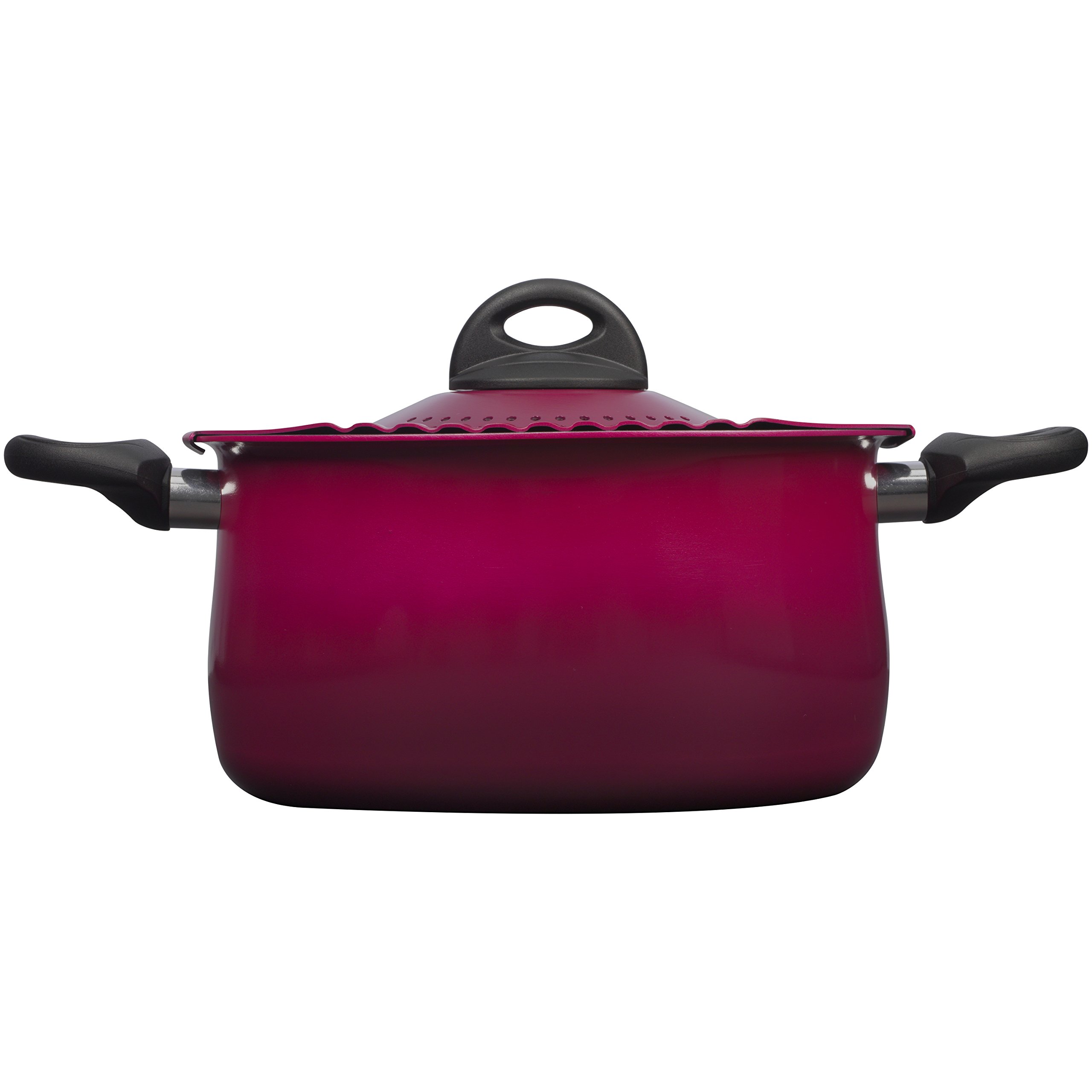 Bialetti 07549 Oval 5 Quart Pasta Pot with Strainer Lid, Black