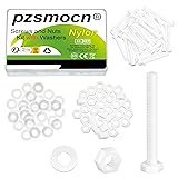 Pzsmocn 90 Pieces/30 Sets M6*50 mm Plastic White