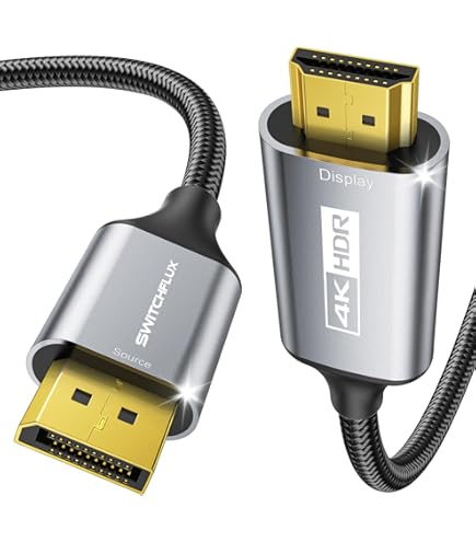 Câble DisplayPort Vers HDMI 4K 60Hz - Actif, Nylon Tressé, Compatible Multi-écrans (DP 1.2 Vers HDMI 2.0)