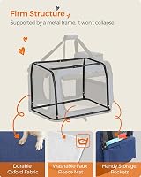 Feandrea Foldable Pet Carrier Bag Large Dog Cat Travel Crate Dark Blue 60x42x42 view 6