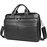 Augus Leather Messenger Bag for Men Vintage Travel Backpack 17 inch laptop Briefcase Shoulder Bags