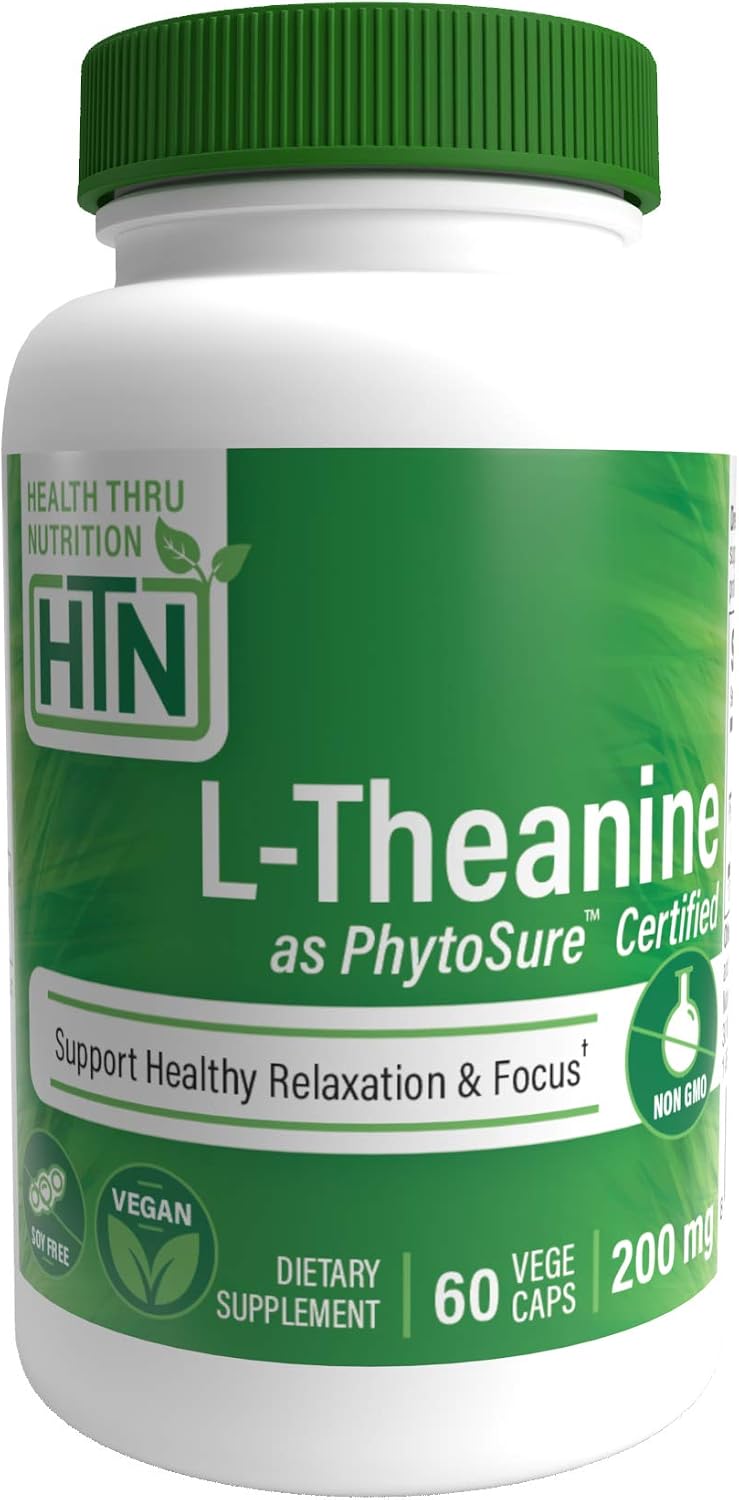 L-Theanine 200mg Vegan as PhytoSure Certified, 60 count (Pack of 1)