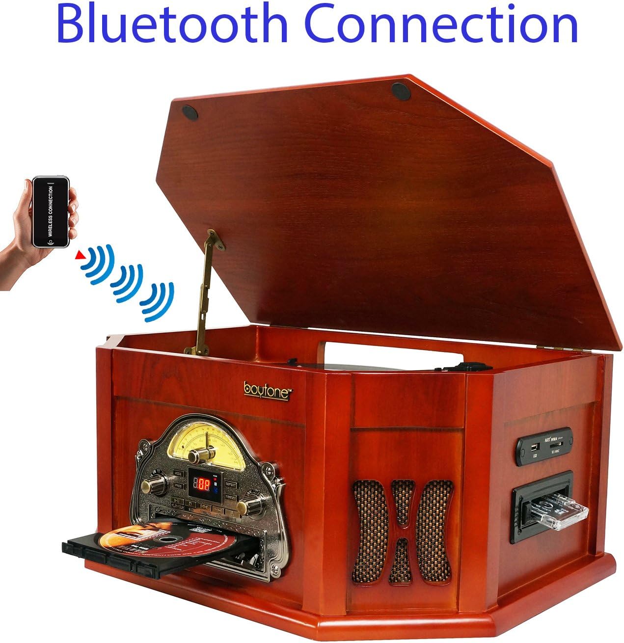 Best In Home Stereo System Cd Turntable Cassette Bluetooth