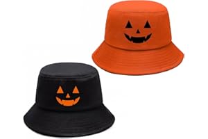 HOMEGYMFREE 2 PCS Halloween Unisex Hat Embroidery Cap Halloween Pumpkin Face Hat Adjustable Funny Party Hats Women Men