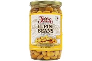 FLORA FINE FOODS Lupini Beans in Brine (6 pack) 24.3oz Jars | Ready to Eat Healthy Snack | Imported 100% Italian | All Natural | Non GMO | Fresh Harvest | From Italy to Your Table