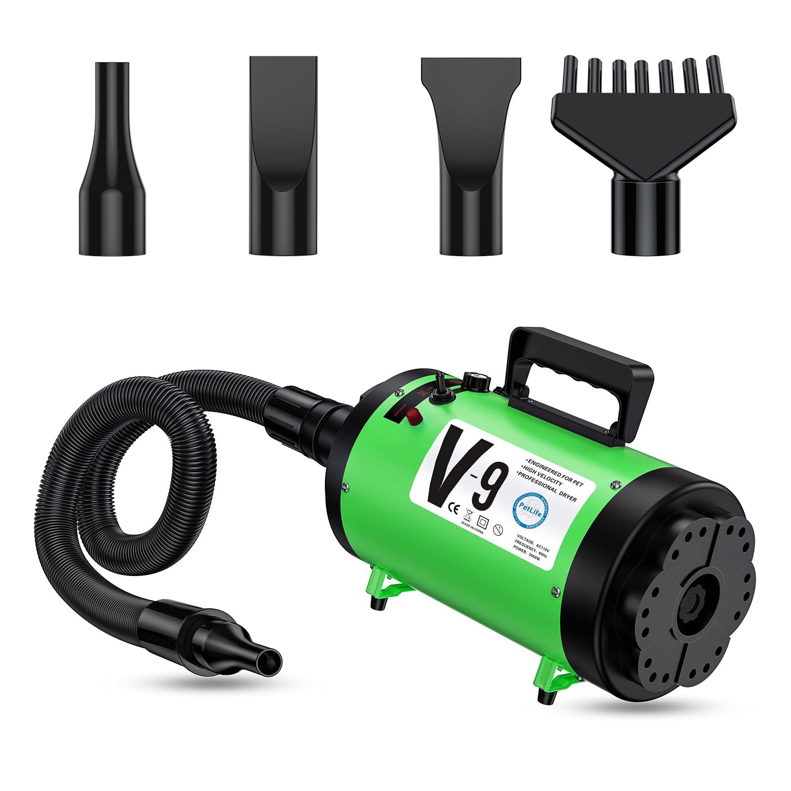 Photo 1 of PetLife Professional 5.2HP Dog Dryer with Heater, high Velocity Dog Hair Dryer, Low Noise Grooming Blower for Dogs, Adjustable Pet Force Dryer for Home and Salon Use