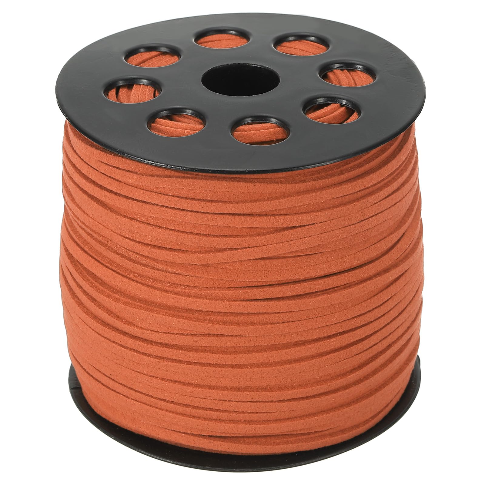 PATIKIL Suede Leather Cord 2.5mm 98 Yard, Faux Suede Cord Flat Leather String with Roll Spool for Necklace Bracelet Beading Jewelry Making, Orange