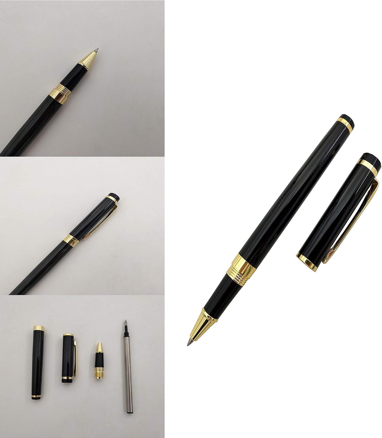 Accod Metal Ballpoint Pen Business Rollerball Pen Signature Pen with Two 0.5MM Black Universal Pen Refills,Gift Pen for Colleagues and Family,Gift Boxed (Black) - Image 4
