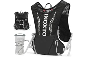INOXTO Hydration Vest Backpack,Lightweight Water Running Vest Pack with 1.5L Water Bladder Bag Daypack for Hiking Trail Running Cycling Race Marathon for Women Men