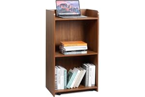 BEQUZON Podium Stand for Lectern Presentation Church Classroom, Oak Podium Pulpit with Wheels for Lecture, Wedding Speech