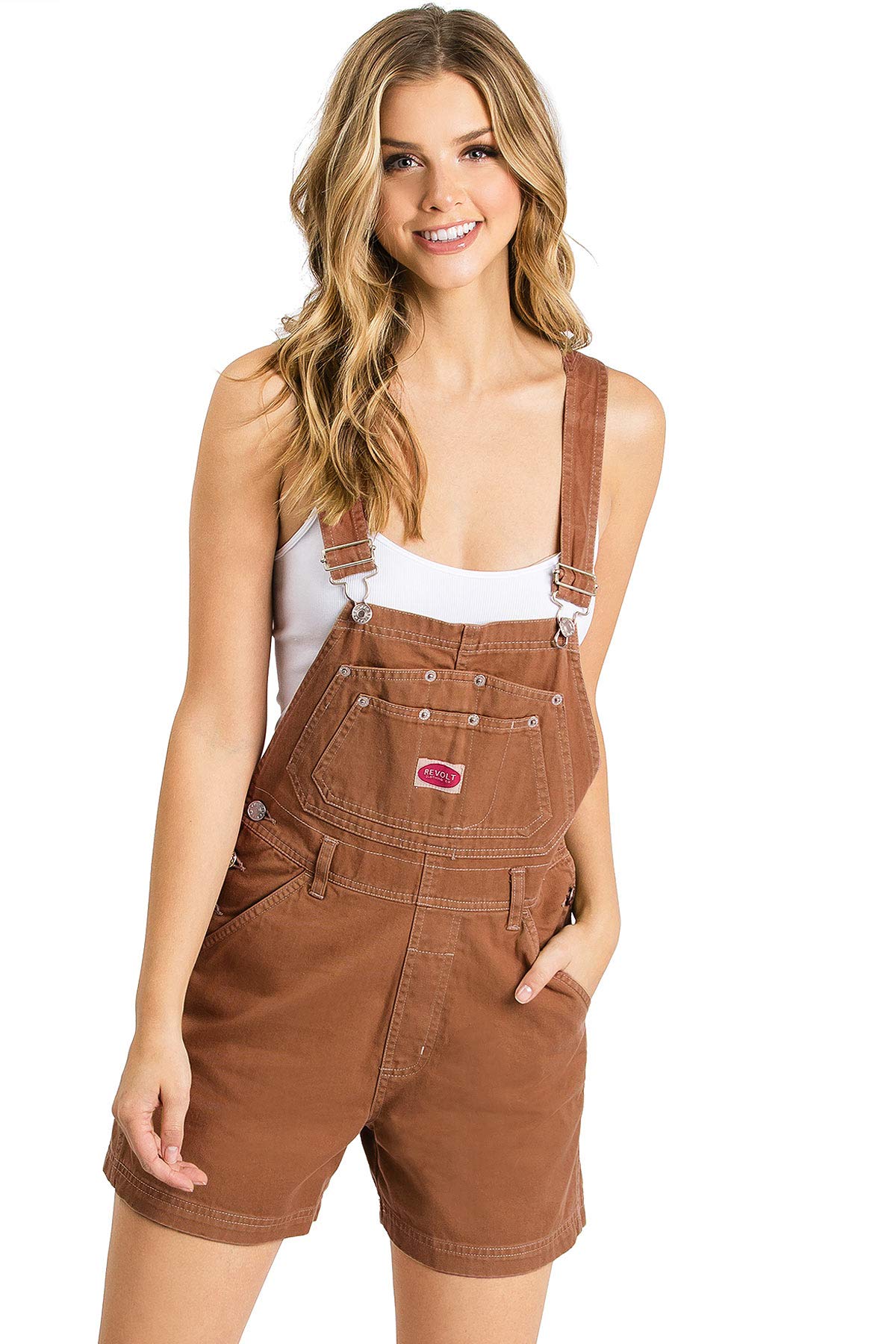 Revolt Women's Juniors Classic Twill Short Overalls