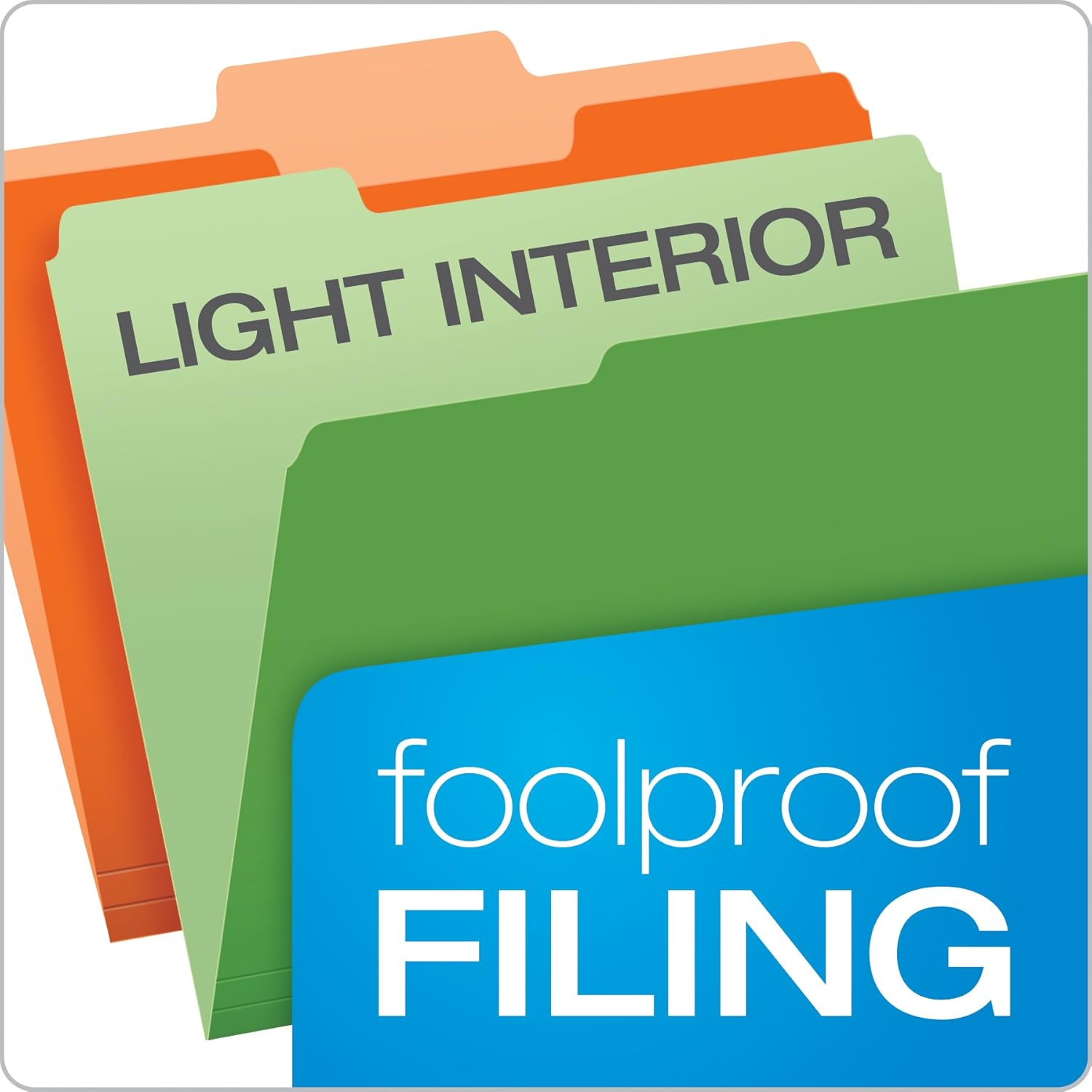 Pendaflex Two-Tone Color File Folders, Letter Size, Assorted Colors, 1/3 Cut, 100 per box (152 1/3 ASST) : Colored File Folders : Office Products