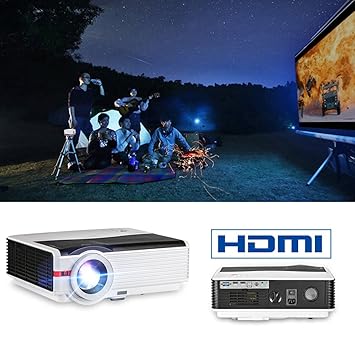 5000 Lúmenes LCD Video Proyector WXGA HD 1080P Multimedia Casa ...