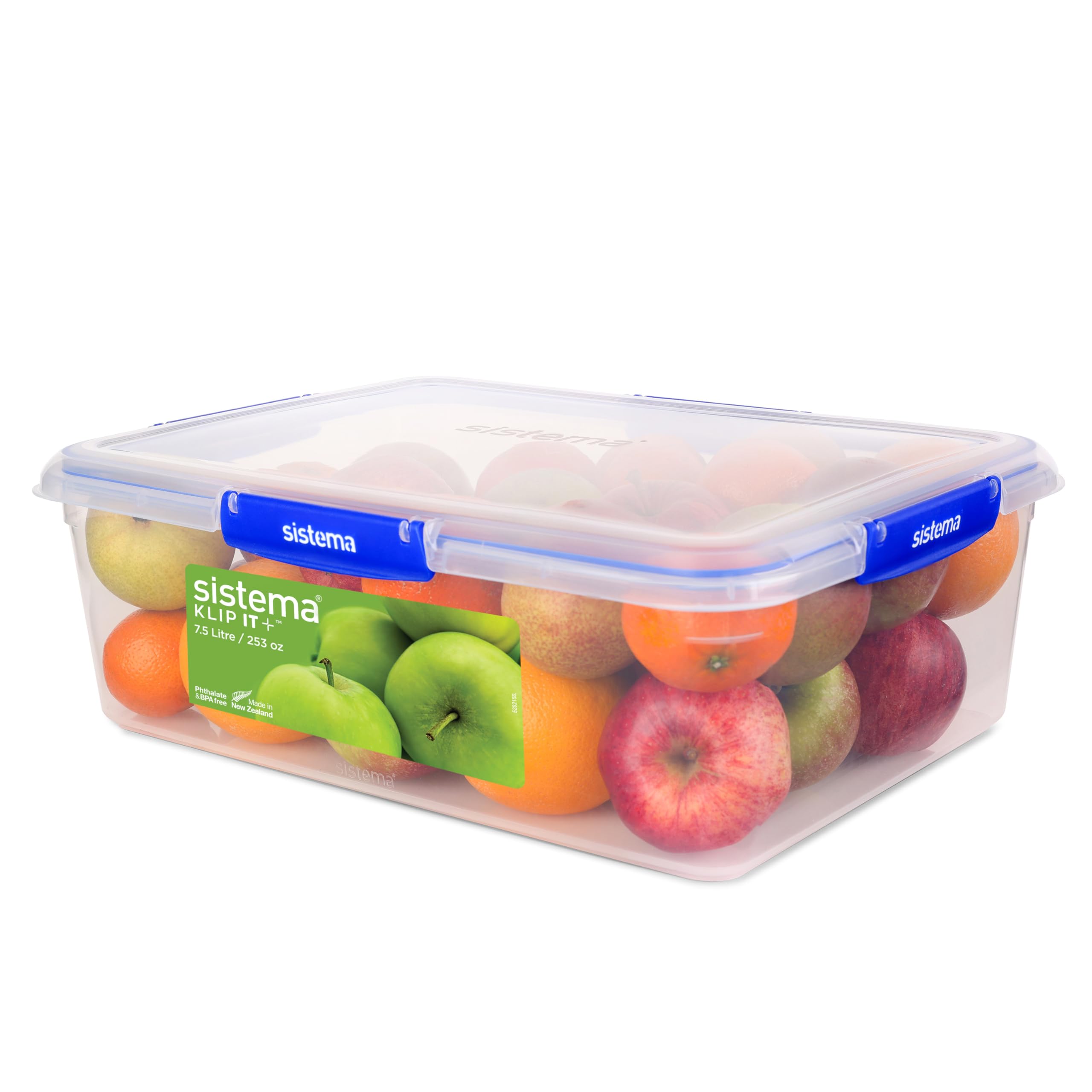 Photo 1 of Sistema KLIP IT PLUS Food Storage Containers | 7.5 L Rectangle | Stackable & Airtight Fridge/Freezer Food Box with Lid | BPA-Free Plastic