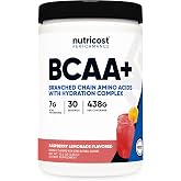 Nutricost BCAA + Hydration Powder (Raspberry Lemonade) 30 Servings | Branched Chain Amino Acids with Hydration Complex, Gluten-Free, GMO-Free