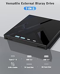 Wbacon 7 in 1 External Blu Ray Drive, External