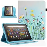 Pudazvi Case for 7/8 Inch Tablet Case,Universal 7.0-8.5 Inch Android Tablet | 360 Degree Rotatable Kickstand Multiple Viewing Stand Case Cover for 7.0" 7.9" 8.0" 8.4"Inch,Blue Flower