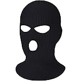 3-Hole Knitted Full Face Cover Ski Mask, Winter Balaclava Warm Knit Full Face Mask for Outdoor Sports