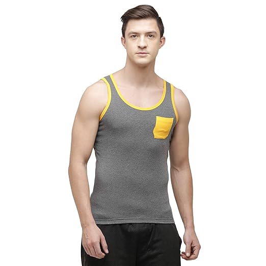 Buy Smash Men's Solid Color Slim Fit Gym Vest 100 Cotton Ultra
