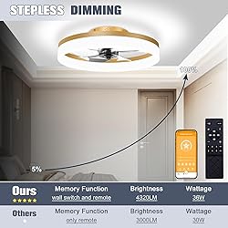 VOLISUN Low Profile Ceiling Fans with Lights and