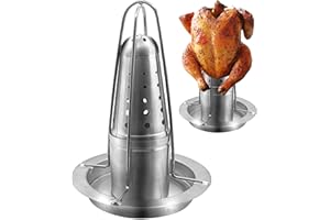 BaokiTook Beer Can Chicken Holder for Grill and Smoker, Stainless Steel Beer Chicken Stand for Whole Chicken Roaster, Chicken Rack for Tender and Juicy Chicken Turkey