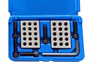 WFLNHB 1 x 2 x 3 Inch Blocks Hardened Steel Set 23 Holes 0.0001 Accuracy with Screws Hex Key Plastic Case