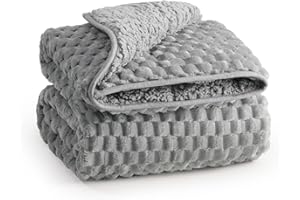 EAZFY PRO Super Soft Luxury Fleece Sherpa Weighted Blanket for Teens, 3lbs Small Weighted Lap Blanket for Adults, Turtle Shell Cozy Warm Throw for Winter, Compact Heavy Blanket for Sleep & Travel, Grey, 36"x48"