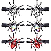 Halloween Spider Hair Clips Sparkle Crystal Spider Hairpins Rhinestone Long Alligator Clips for Women Girls Halloween Party Hair Accessory