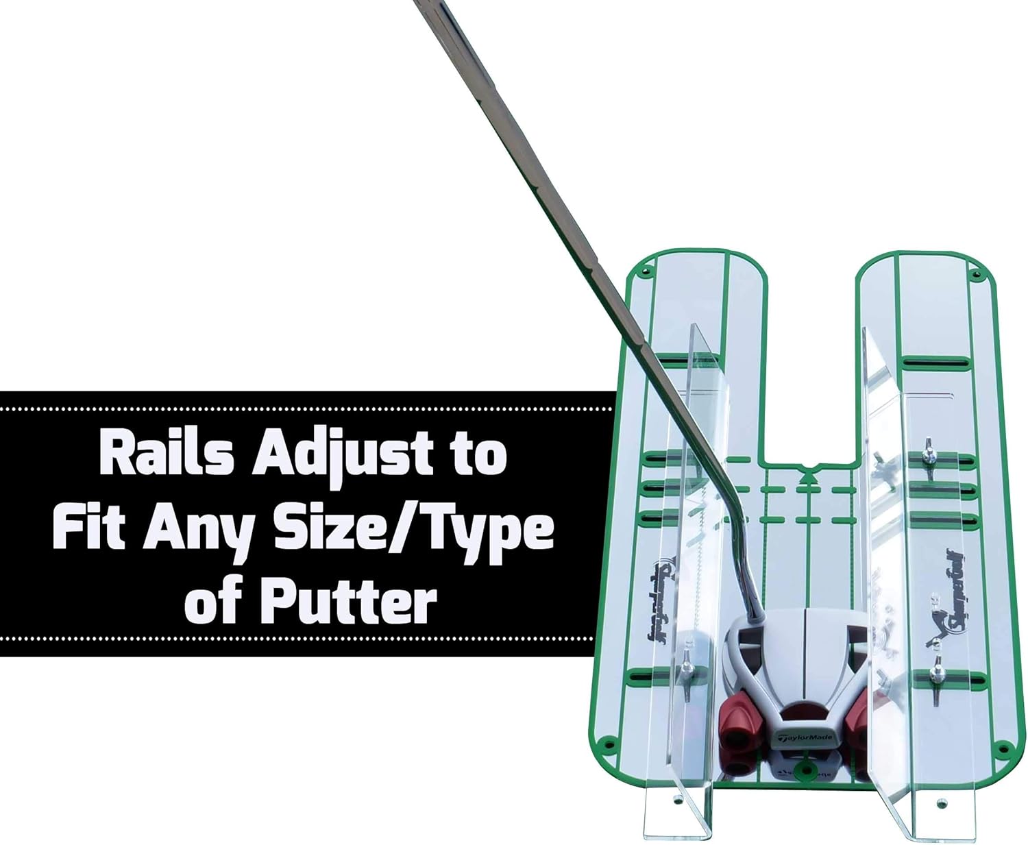 SharperGolf Premium Guide Rails Putting Mirror Large 9.25" x 17.5" Putt Swing Alignment Trainer, Portable Training Aid, Practice Equipment, Eye Path and Starting Line Trainer : Sports & Outdoors