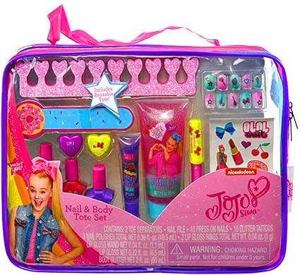 Amazon.com: JoJo Siwa - Juego de uñas y maquillaje para niñas con brillo de labios: Toys \u0026 Games